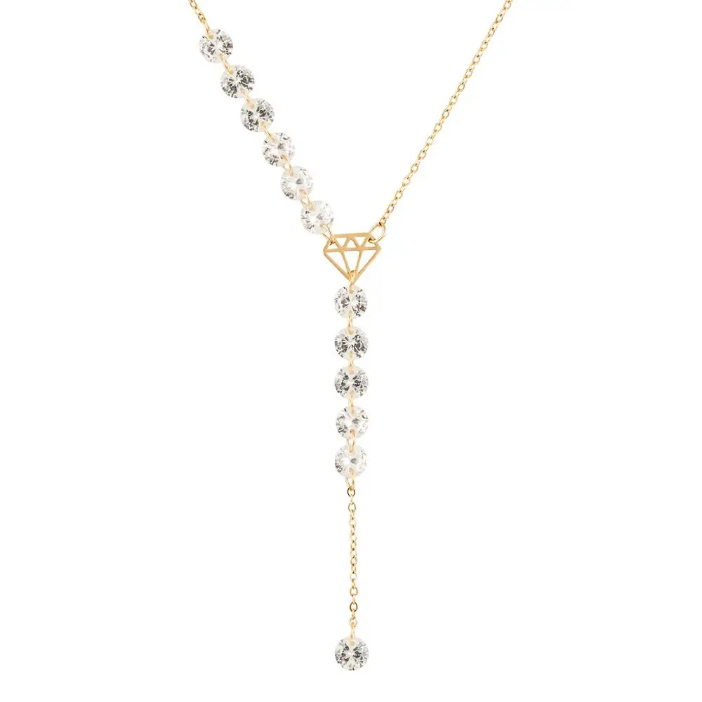 Fashion Stainless Steel Woman Jewelry Crystal Charm Accessories Women Pendant Necklace, White
Fashion Stainless Steel Woman Jewelry Crystal Charm Accessories Women Pendant Necklace, White