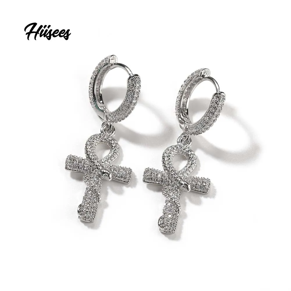 Wholesale Ready-to-Ship Fine Jewelry Earrings iced out Cubic Zirconia Cz Ankh Snake Earrings Cross Stud
Wholesale Ready-to-Ship Fine Jewelry Earrings iced out Cubic Zirconia Cz Ankh Snake Earrings Cross Stud