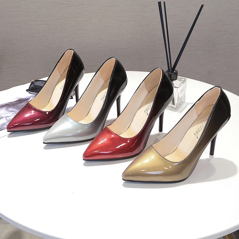 34-43 large women's shallow mouth pointed toe super high heel single shoe slim heel slip on lacquered leather women's shoes
34-43 large women's shallow mouth pointed toe super high heel single shoe slim heel slip on lacquered leather women's shoes