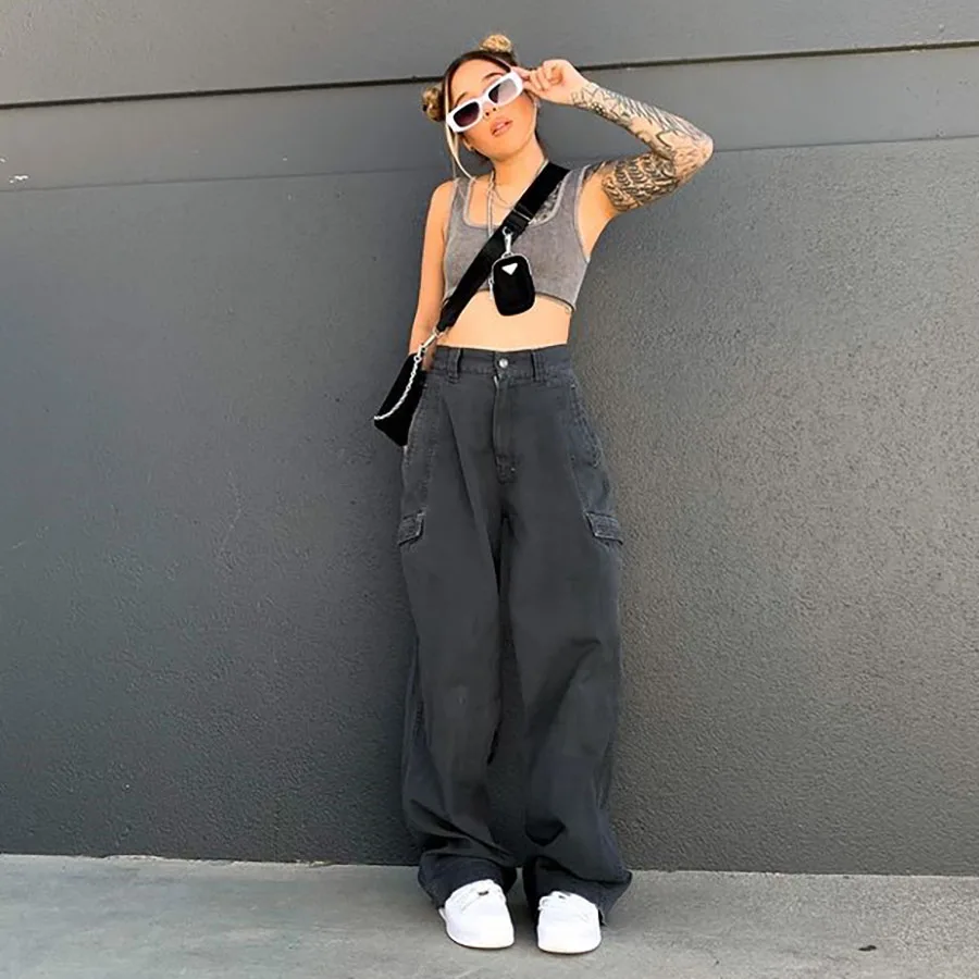 Peeqi 2021 denim jeans fashion Loose high waisted hip hop pants Straight pants trousers women black pants
Peeqi 2021 denim jeans fashion Loose high waisted hip hop pants Straight pants trousers women black pants