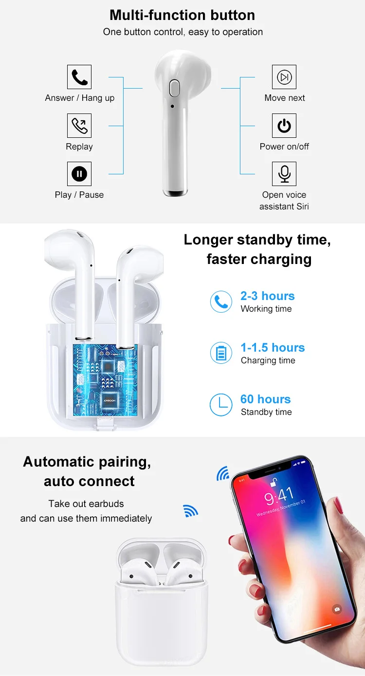 Sport Small Noise Cancelling Blue tooth TWS Wireless Earphone Headphones Gamer Earbuds With Mic Wireless TWS - ANKUX.COM