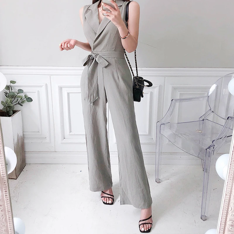 2021 hot sell summer new design korean style graceful v neck slim lace-up casual fashion wide leg sexy women one piece jumpsuit, Light pink
2021 hot sell summer new design korean style graceful v neck slim lace-up casual fashion wide leg sexy women one piece jumpsuit, Light pink