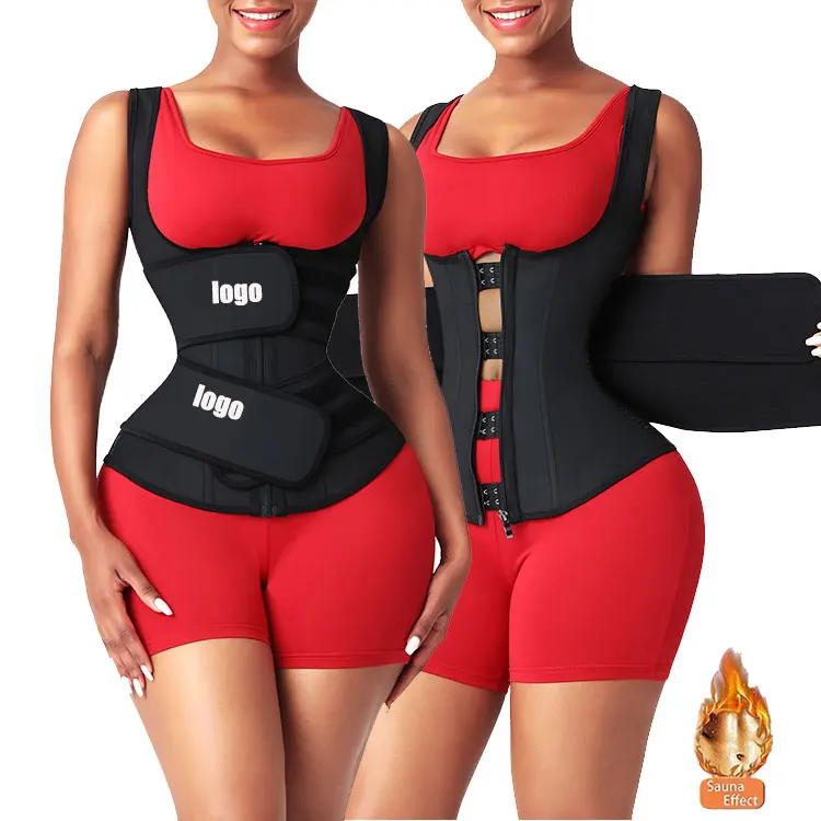 HEXIN Custom Logo Double Compression Adjustable Belt Zipper Front Women Body Shaper 100% Latex Waist Trainer Vest
HEXIN Custom Logo Double Compression Adjustable Belt Zipper Front Women Body Shaper 100% Latex Waist Trainer Vest
