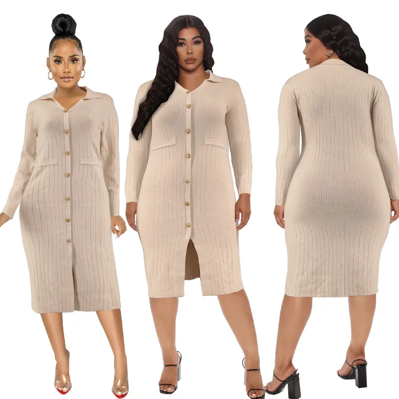 Manufacturer New Fall Long Sleeve Solid Color Sweater Bodycon Dress Fall Plus Size Casual Clothing
Manufacturer New Fall Long Sleeve Solid Color Sweater Bodycon Dress Fall Plus Size Casual Clothing