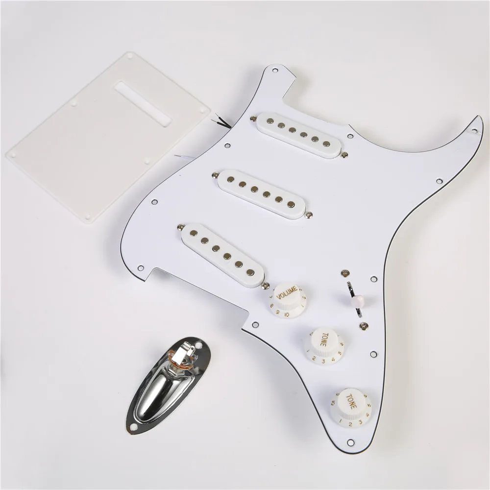 

Prewired SSS 9 hole stratocaster guitar Pickup SSS W/B/W pearl 3ply pickguard kit for Fender American/Mexican