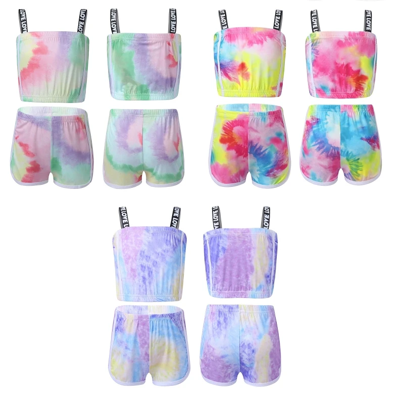 Custom 2Pcs Tracksuit Sweatsuit Kids Dye Print Crop Top With Elastic Waistband Shorts Summer Sports Clothes Set For Girls
Custom 2Pcs Tracksuit Sweatsuit Kids Dye Print Crop Top With Elastic Waistband Shorts Summer Sports Clothes Set For Girls