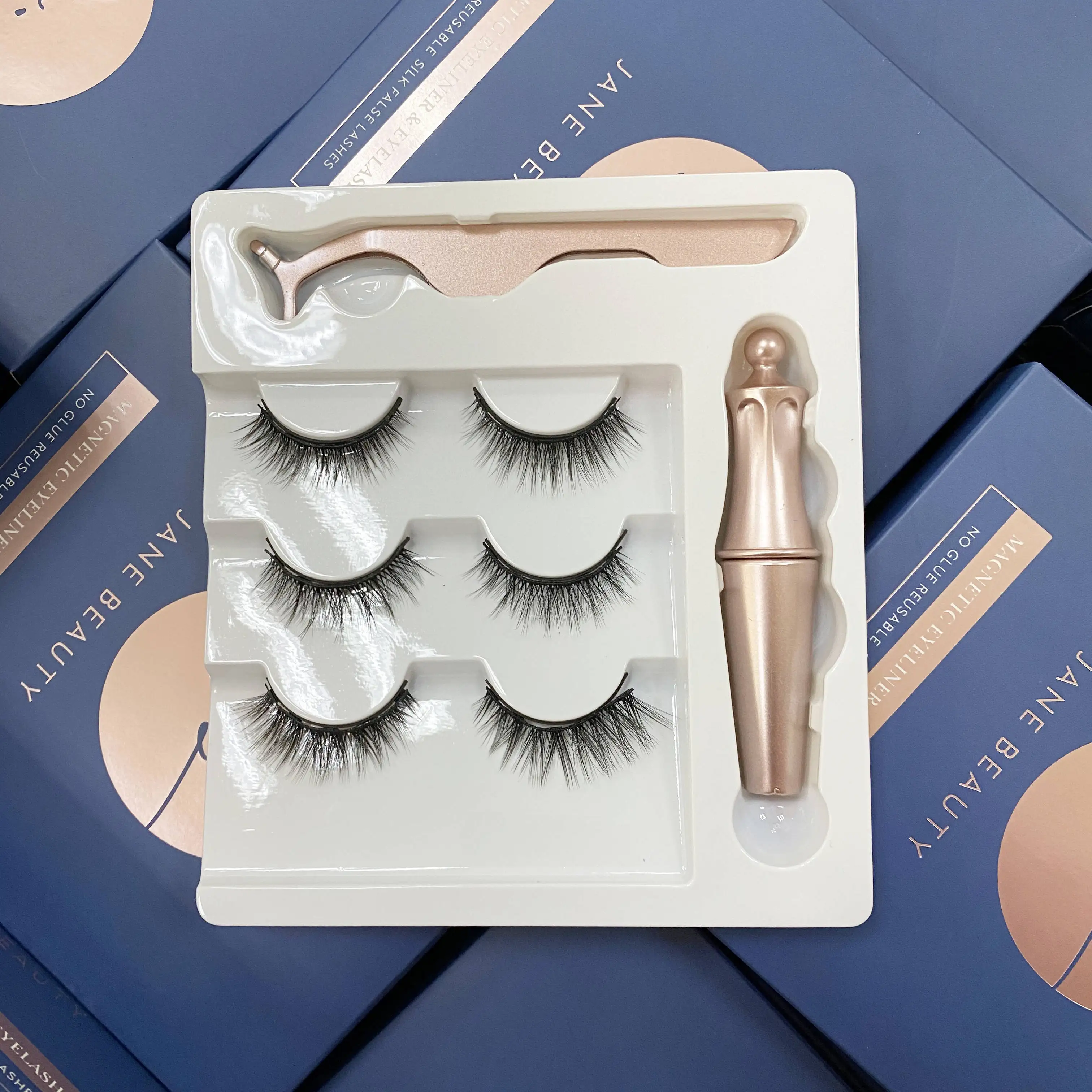 Private Label Natural False 3D Silk Lashes Case Waterproof Sweat-Proof Faux Mink Magnetic Eyelashes With Eyeliner Kit, Natural black
Private Label Natural False 3D Silk Lashes Case Waterproof Sweat-Proof Faux Mink Magnetic Eyelashes With Eyeliner Kit, Natural black