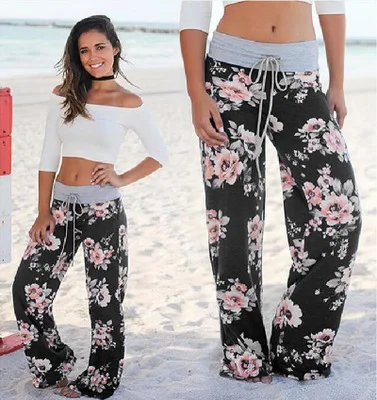 Amazon Hot Sell Ladies Pants Drawstring Loose Lounge Wear Pajamas Print Flower Wide Leg Pants
Amazon Hot Sell Ladies Pants Drawstring Loose Lounge Wear Pajamas Print Flower Wide Leg Pants