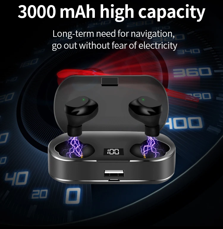 High Quality 3000Mah Lcd Tws Headphones Bluetooths 8D Stereo Hifi Sport Earphones Wireless Music Headset With Charging Pods - ANKUX.COM