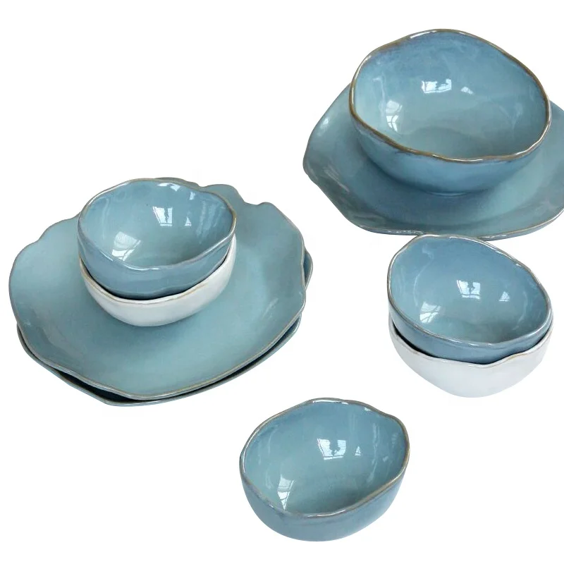 Ceramic Dinnerware Set Irregular Shape with Elegant Gloss Blue Giveaways Food Grade Dinner Set 72 Pcs Modern Sustainable 5 Sizes
Ceramic Dinnerware Set Irregular Shape with Elegant Gloss Blue Giveaways Food Grade Dinner Set 72 Pcs Modern Sustainable 5 Sizes