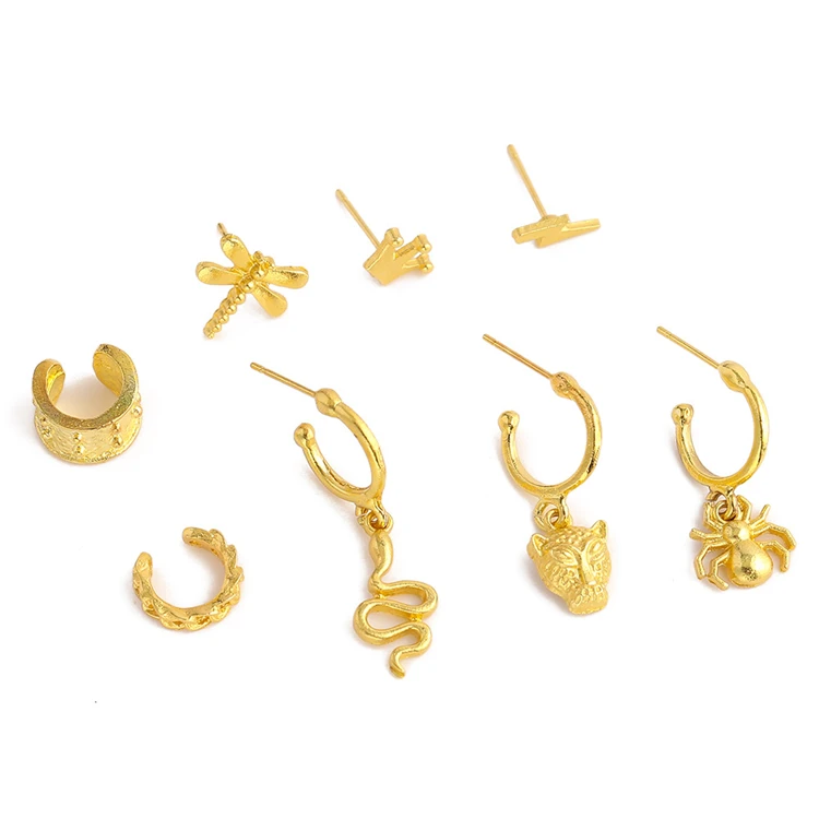 Fashion 8pcs Snake Ear Cuff Sets Earrings 18k Gold Plated Lightning Stud Earrings Women
Fashion 8pcs Snake Ear Cuff Sets Earrings 18k Gold Plated Lightning Stud Earrings Women