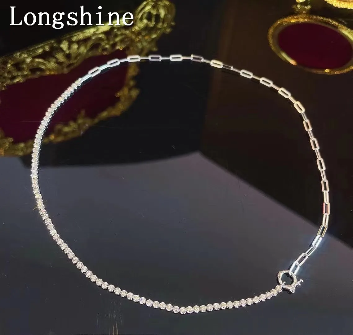 Longshine Jewelry 18K Gold Fashion Design Shining Diamond Chain Shape Necklace 18k gold Necklace
Longshine Jewelry 18K Gold Fashion Design Shining Diamond Chain Shape Necklace 18k gold Necklace