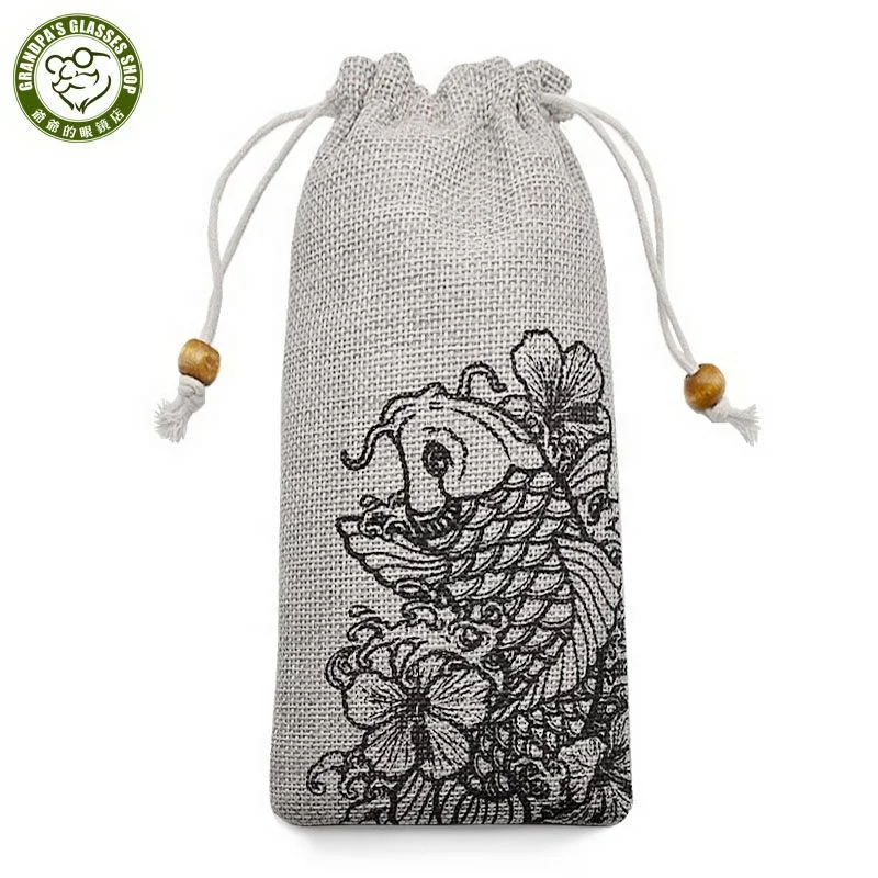 Wholesale custom fashion Printed fish pattern flax canvas velvet sunglasses pouch portable soft cotton drawstring glasses bag
Wholesale custom fashion Printed fish pattern flax canvas velvet sunglasses pouch portable soft cotton drawstring glasses bag