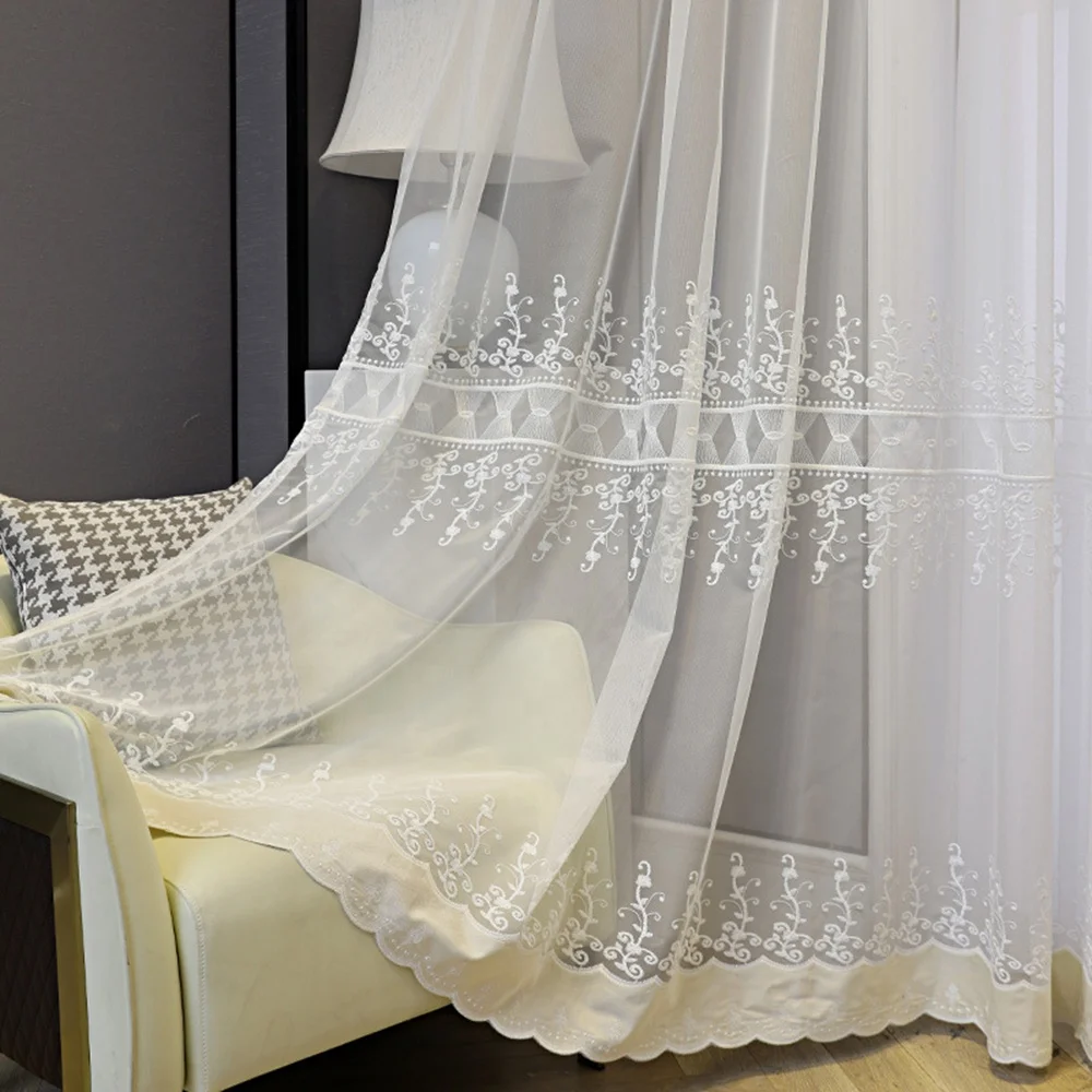 RTS semi transparent window bedroom white embroidery American leaf style elegant nice floral sheer curtain for the living room
RTS semi transparent window bedroom white embroidery American leaf style elegant nice floral sheer curtain for the living room