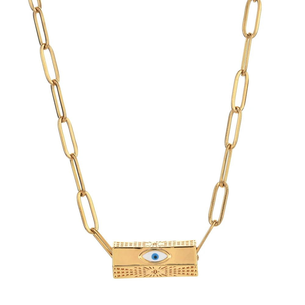 New Link Chain Charm Bar Beads Necklace Handmade Colorful Enamel Evil Eye Necklace for Women Girls Jewelry
New Link Chain Charm Bar Beads Necklace Handmade Colorful Enamel Evil Eye Necklace for Women Girls Jewelry