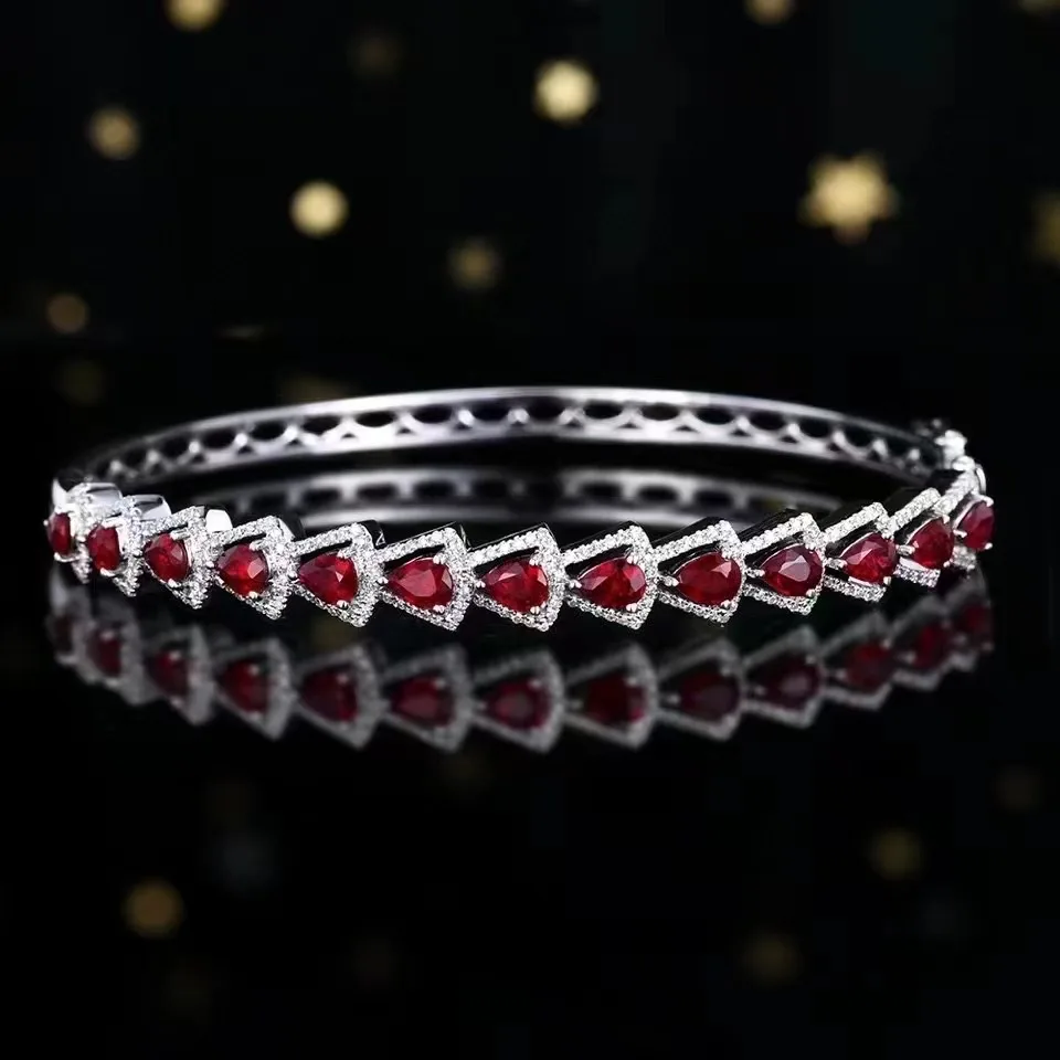 SGARIT 18K Gold bangle bracelet 2.5ct Pigeon Blood Red natural Ruby Real Diamond jewellery bangles jewelry women
SGARIT 18K Gold bangle bracelet 2.5ct Pigeon Blood Red natural Ruby Real Diamond jewellery bangles jewelry women