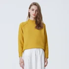 Fall Winter Fashion Long Sleeve Knit Sweater Women Crew Neck Acrylic Sweaters