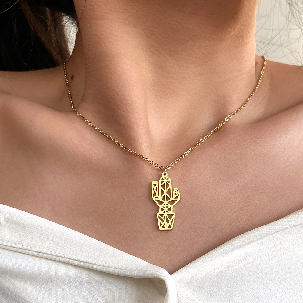 Stainless Steel Necklaces Line Style Cactus Big Pendant Collar Chain Fashion Necklace For Women Jewelry Party Men Gift One Piece
Stainless Steel Necklaces Line Style Cactus Big Pendant Collar Chain Fashion Necklace For Women Jewelry Party Men Gift One Piece