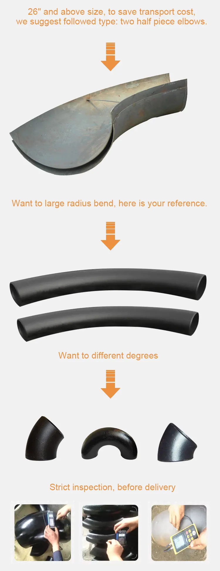 welded ERW ANSI B16.49 carbon steel 3P coated pipe bend