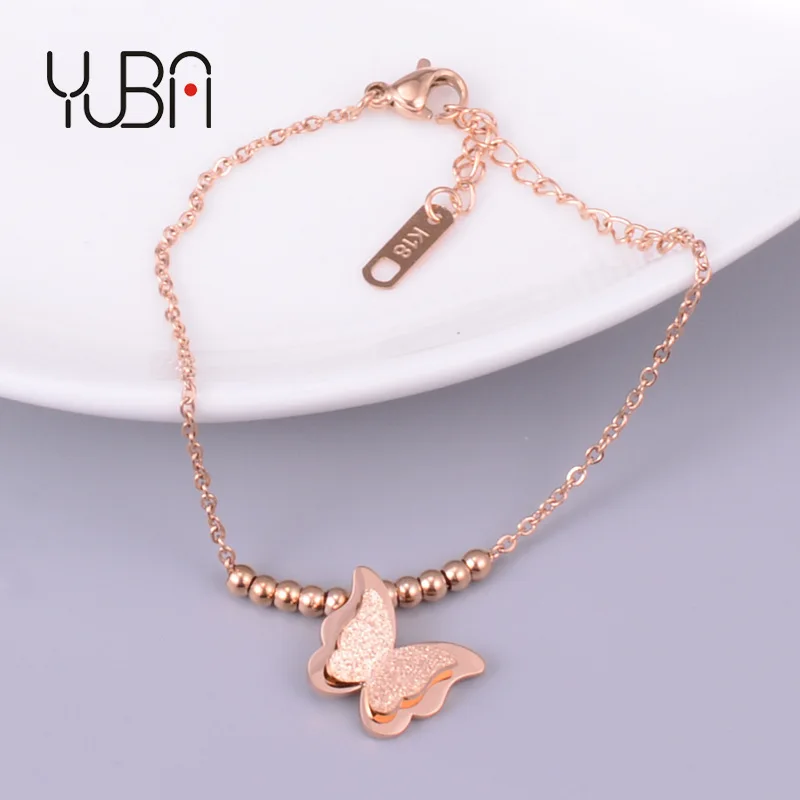 Titanium Steel Rose Gold Butterfly Pendant Anklets Foot Chain Factory Summer Wholesale Holiday Beach Butterfly Anklet Bracelet
Titanium Steel Rose Gold Butterfly Pendant Anklets Foot Chain Factory Summer Wholesale Holiday Beach Butterfly Anklet Bracelet