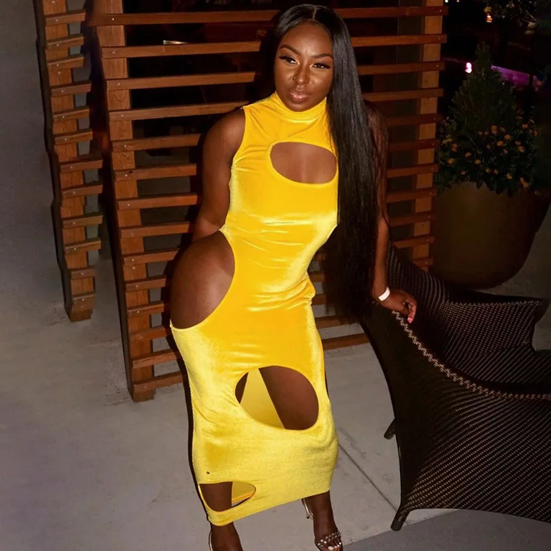 Guangzhou Sleeveless Long Midi Dress Hollow Out Women's Nightclub velvet Sexy Dresses 2021 Summer Fashion stripper costume
Guangzhou Sleeveless Long Midi Dress Hollow Out Women's Nightclub velvet Sexy Dresses 2021 Summer Fashion stripper costume