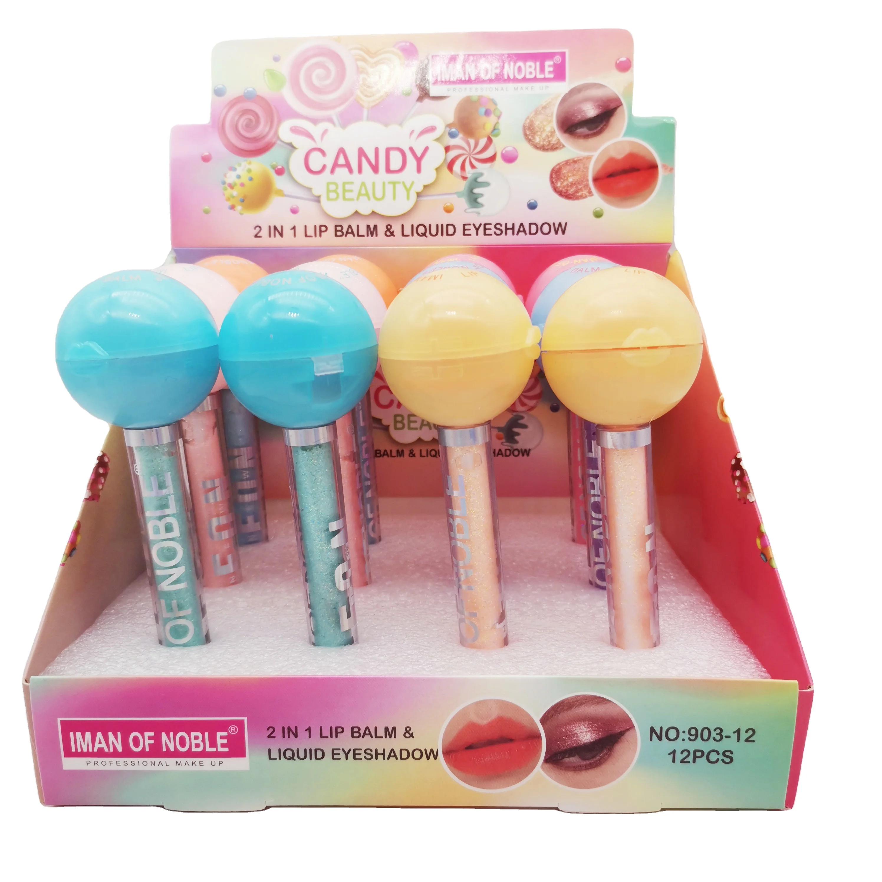 IMAN OF NOBLE Hot style sells lollipop fruit lip balm and liquid eye shadow in one, Muliti-color
IMAN OF NOBLE Hot style sells lollipop fruit lip balm and liquid eye shadow in one, Muliti-color