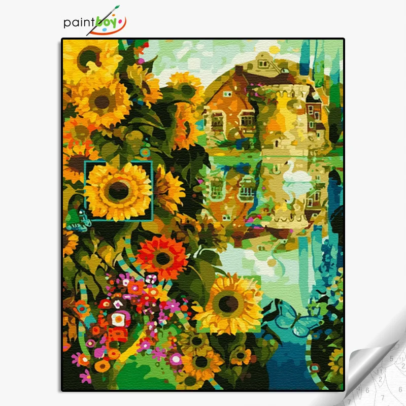 GX37147- 40*50 Wholesale home decoration flower canvas prints painting by numbers