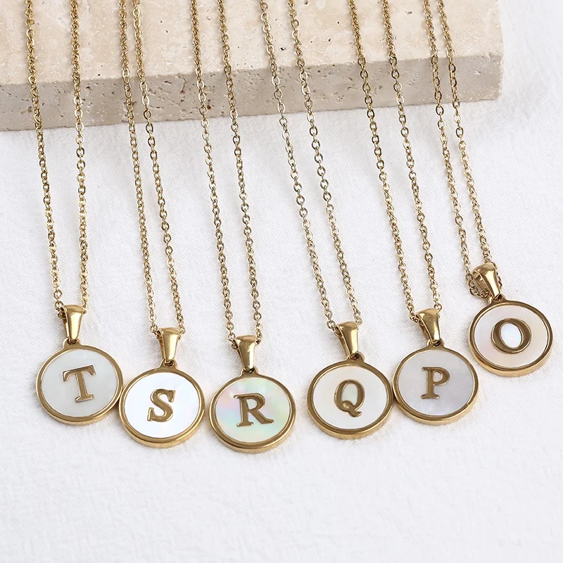 Adjustable Women Choker Coin Necklace Gold Plated Mother of Pearl Pendant Chain 26 Letters Initial Necklace
Adjustable Women Choker Coin Necklace Gold Plated Mother of Pearl Pendant Chain 26 Letters Initial Necklace