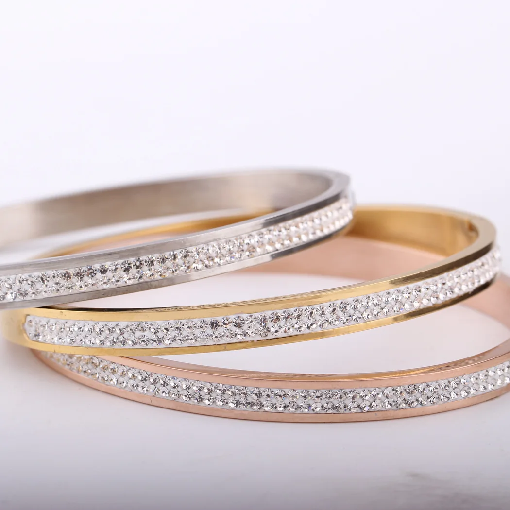 Charm Jewelry 18K Gold Filled Bangles Stainless Steel Diamond Bangle Bracelet For Women, As the picture
Charm Jewelry 18K Gold Filled Bangles Stainless Steel Diamond Bangle Bracelet For Women, As the picture