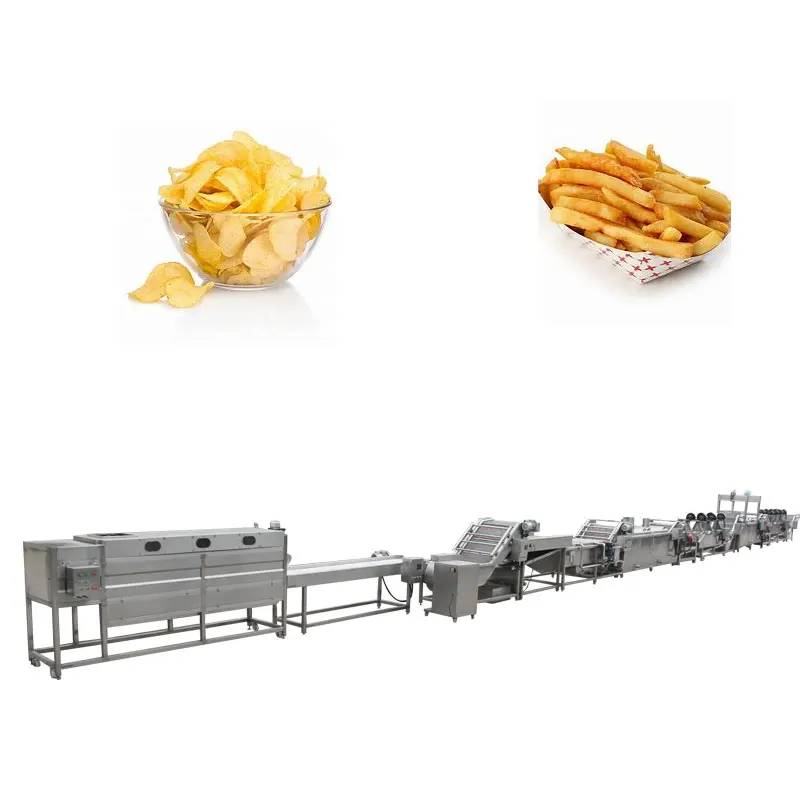Manufacturer Frozen French Frites Surgeler Yuca Apple Chip Production Line Automatic Potato Chips Making Machine Price