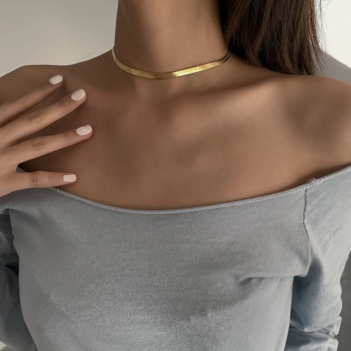 SHIIXN Fashion Stainless Steel Flat Snake Necklace Gold Silver Bone Choker Necklace 16 Inches Adjustable Womens Jewelry Necklace
SHIIXN Fashion Stainless Steel Flat Snake Necklace Gold Silver Bone Choker Necklace 16 Inches Adjustable Womens Jewelry Necklace