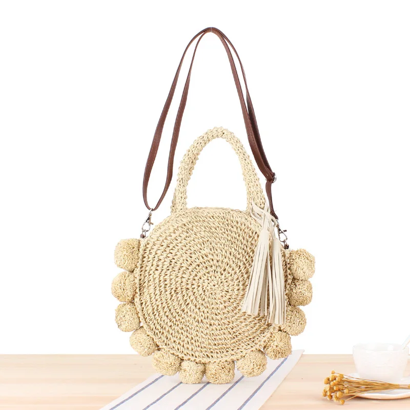 SP773 summer beach tote bag straw hand made bag with pom pom and tassel, Picture shown
SP773 summer beach tote bag straw hand made bag with pom pom and tassel, Picture shown