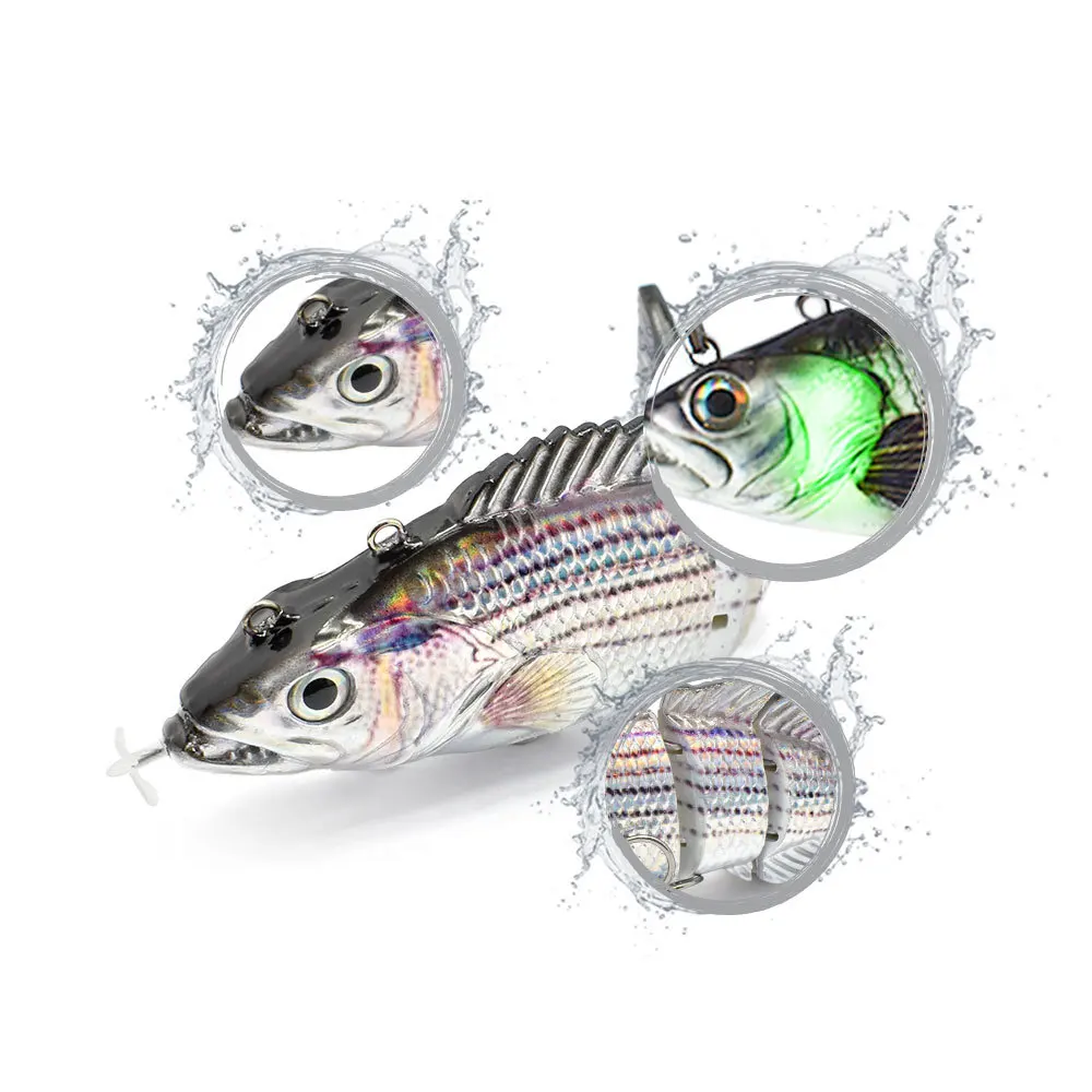 Rechargeable Swim Bait fish Green LED luminous simulation hard bait swimming bait propeller electric lure knotty fish
Rechargeable Swim Bait fish Green LED luminous simulation hard bait swimming bait propeller electric lure knotty fish