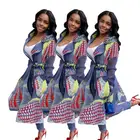 09AF301 new sexy printed zip hooded long coat wholesale women clothing casual long dress