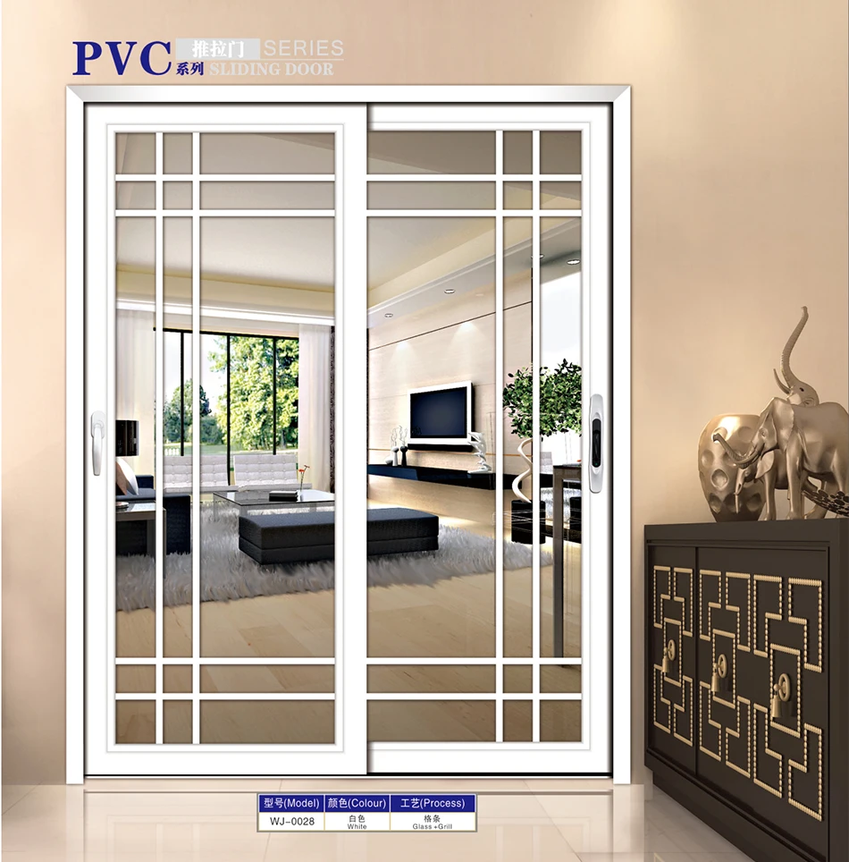 Customized Philippines Design With Grill UPVC Sliding Door