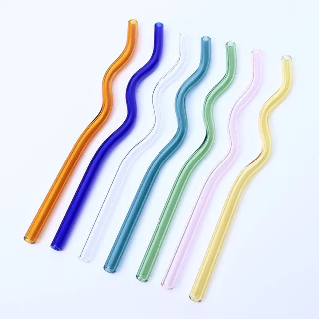 8*200mm wavy style more color high borosilicate glass straw drink coffee milk tea straw
8*200mm wavy style more color high borosilicate glass straw drink coffee milk tea straw