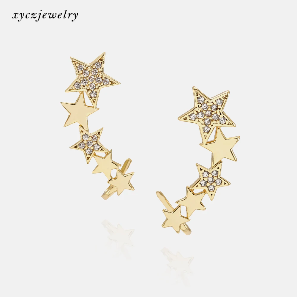 New Arrival Star Stud Earrings Ear Clip Crawler Jewelry 18K Gold Plated Girls Earrings, White
New Arrival Star Stud Earrings Ear Clip Crawler Jewelry 18K Gold Plated Girls Earrings, White
