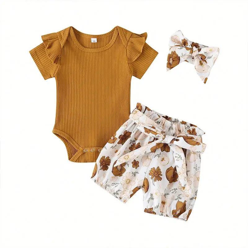574 Baby Girls Summer Clothing Newborn Kid Baby Girl Clothes Short Sleeve Bodysuit Floral Shorts 3Pcs Outfits +Headband Set, As picture
574 Baby Girls Summer Clothing Newborn Kid Baby Girl Clothes Short Sleeve Bodysuit Floral Shorts 3Pcs Outfits +Headband Set, As picture