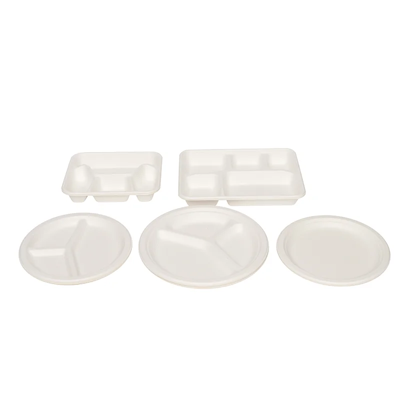 New Type disposable Biodegradable sugarcane fiber plate paper Three Compartments Plate, Customizable colors
New Type disposable Biodegradable sugarcane fiber plate paper Three Compartments Plate, Customizable colors