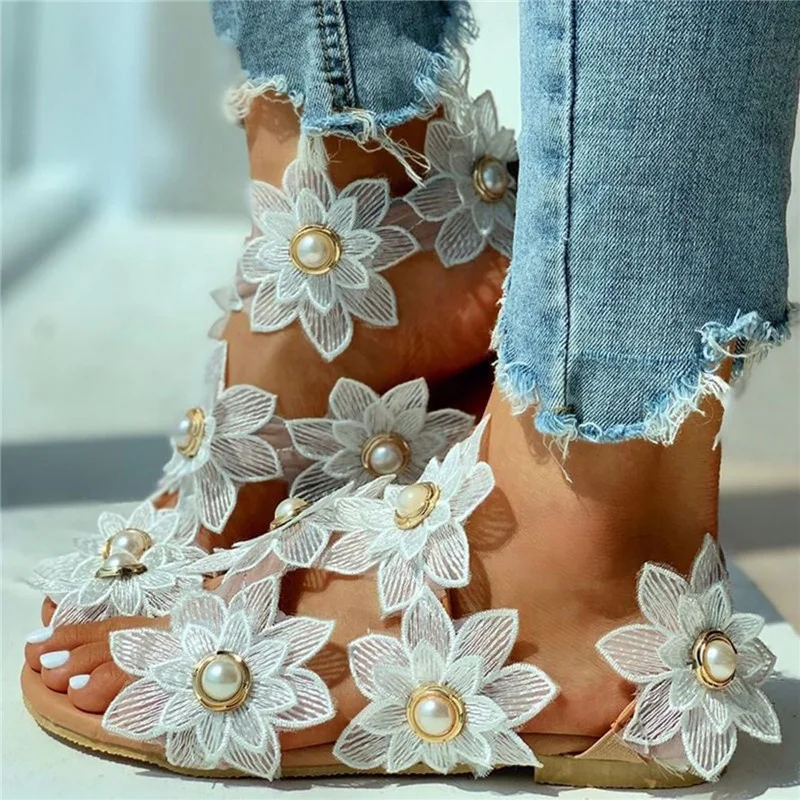 Hot Sale 2020 Sunflower Three-dimensional Flower Pearl Women's Large Size Flat Lace Chiffon Casual Women's Sandals, Abcdefghijkl
Hot Sale 2020 Sunflower Three-dimensional Flower Pearl Women's Large Size Flat Lace Chiffon Casual Women's Sandals, Abcdefghijkl