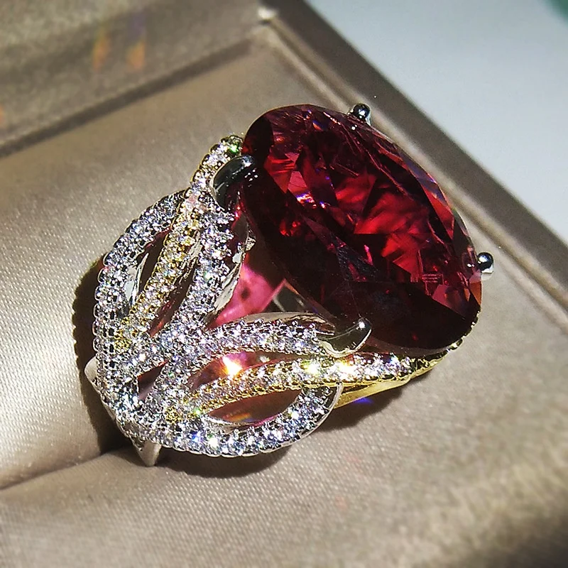 Luxury Big Red Stone Oval Rings For Women Color Vintage Large Crystal Zircon Wedding Bands Engagement Ring Jewelry
Luxury Big Red Stone Oval Rings For Women Color Vintage Large Crystal Zircon Wedding Bands Engagement Ring Jewelry