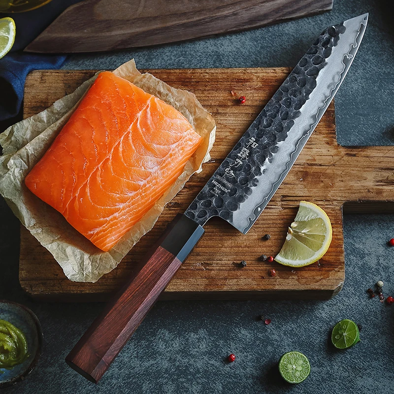 HEZHEN High carbon clad stainless steel with 10Cr core Red wood 8 inch Classic Restaurants handmade kitchen chef knife
HEZHEN High carbon clad stainless steel with 10Cr core Red wood 8 inch Classic Restaurants handmade kitchen chef knife