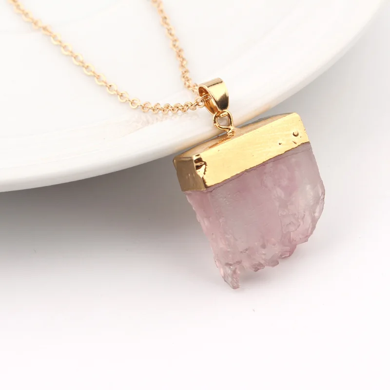 2020 New Delicate Simple Natural Agate Square Pendant Necklace Pink Quartz Druzy Stone Necklace for Girls, Picture color
2020 New Delicate Simple Natural Agate Square Pendant Necklace Pink Quartz Druzy Stone Necklace for Girls, Picture color