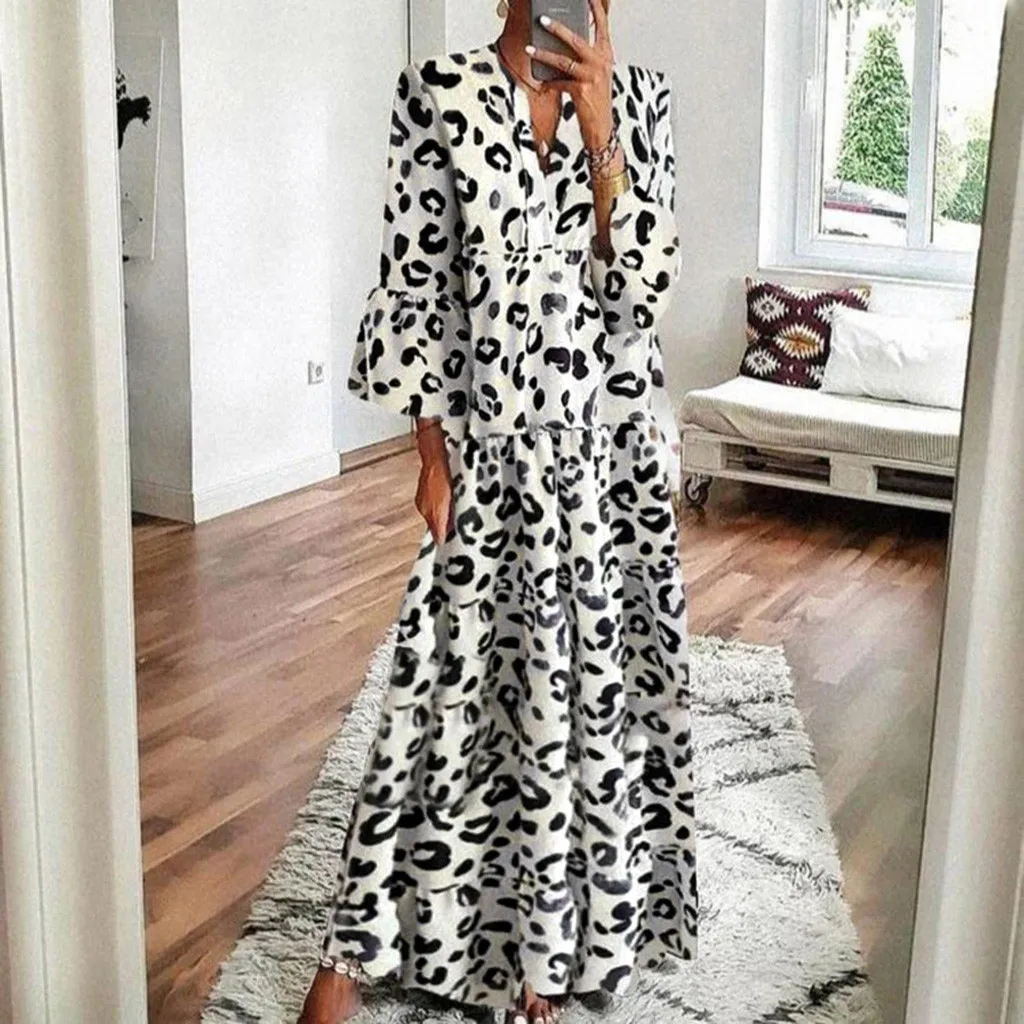 Leopard Print 2021 Long Maxi Dresses Summer Vintage beach long sleeve dress robe for Women, Many
Leopard Print 2021 Long Maxi Dresses Summer Vintage beach long sleeve dress robe for Women, Many
