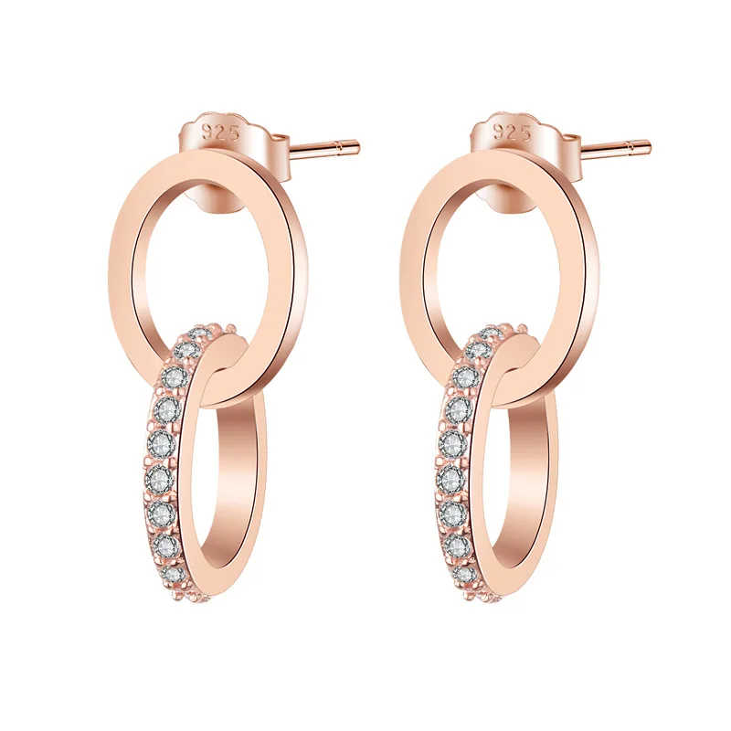 New S925 Silver Small Stud Earrings Simple and Cute Oval Diamond Stud Earrings Non-allergic White Gold Plated Rose Gold, Rose gold/platinum
New S925 Silver Small Stud Earrings Simple and Cute Oval Diamond Stud Earrings Non-allergic White Gold Plated Rose Gold, Rose gold/platinum