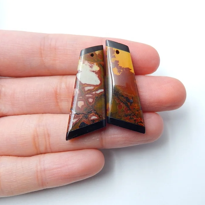 Natural Picasso Stones Combination of Obsidian Beads Vibrant Color for Making Earrings 34x12x4mm 7.6g
Natural Picasso Stones Combination of Obsidian Beads Vibrant Color for Making Earrings 34x12x4mm 7.6g