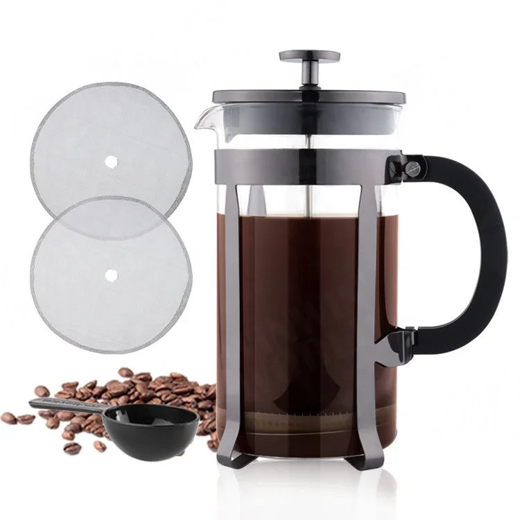 Heat Resistant Glass Black/Copper/Silver French Press Coffee And Tea Maker 304 Stainless Steel Coffee Press with 4 FilterScreens
Heat Resistant Glass Black/Copper/Silver French Press Coffee And Tea Maker 304 Stainless Steel Coffee Press with 4 FilterScreens