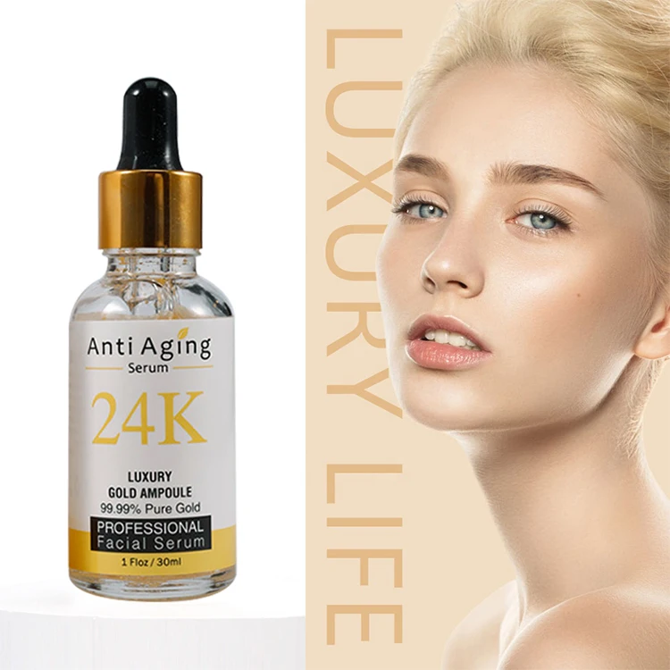 OEM ODM factory skincare beauty 24k gold collagen face whitening hydrating 24K gold serum for skin
OEM ODM factory skincare beauty 24k gold collagen face whitening hydrating 24K gold serum for skin