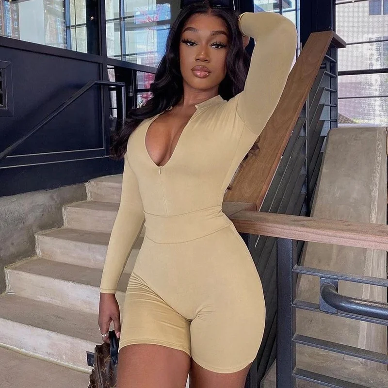 2021 Summer Women Casual Two Piece Suits Fashion Solid Color V Neck Long Sleeve Bodysuits High Waist Shorts Tracksuits Set
2021 Summer Women Casual Two Piece Suits Fashion Solid Color V Neck Long Sleeve Bodysuits High Waist Shorts Tracksuits Set
