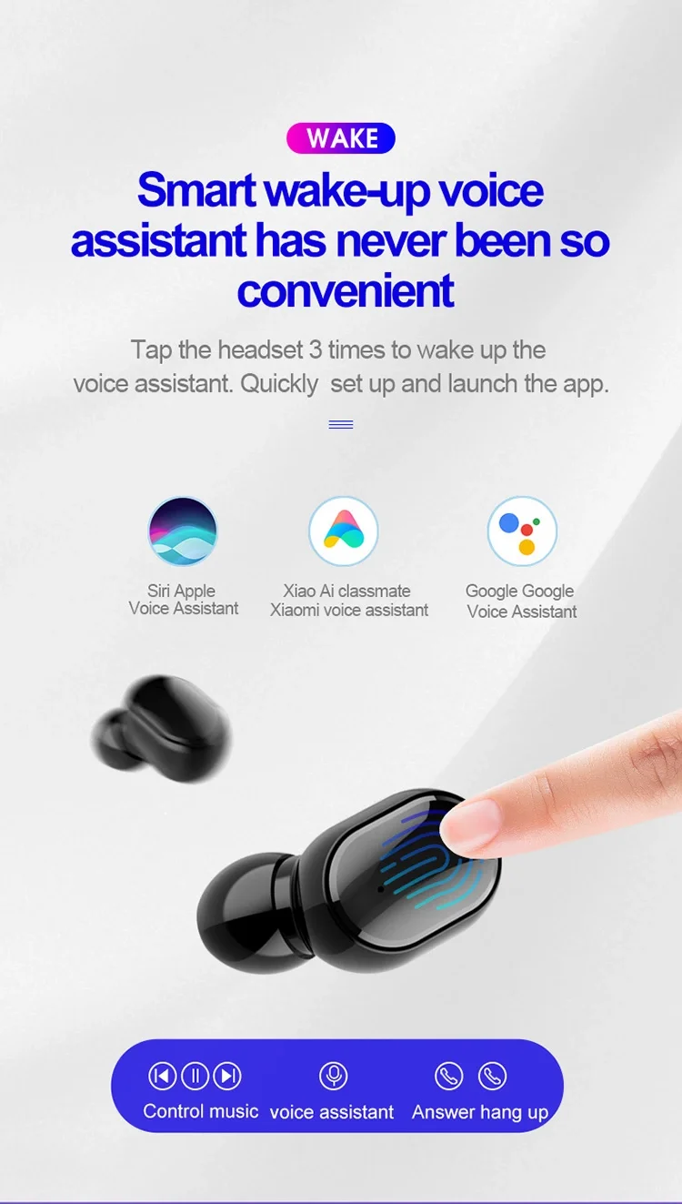M1 TWS in Ear Wireless Earbuds IPX6 Waterproof Automatic Pairing Wireless Earphone Noise Cancelling Touch Control Headphone - ANKUX.COM